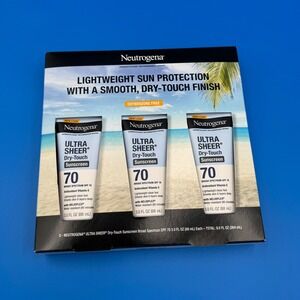 Neutrogena Ultra‎ Sheer Dry Touch Sunscreen Broad Spectrum SPF 70 3 Pack NEW